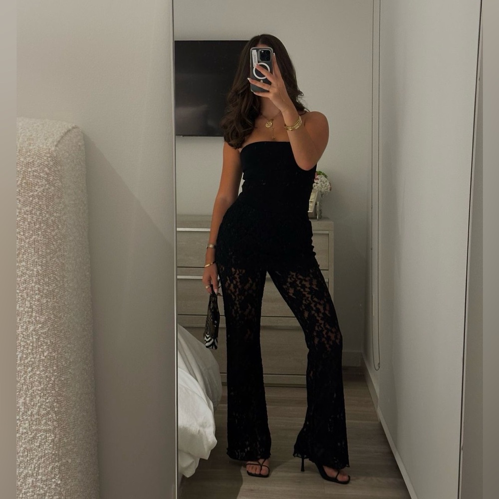 Joe B Black Lace Flare Pants Built in shorts